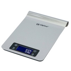 Alpina Digitale Keukenweegschaal - Ophangbaar - met Timer - met Thermometer - tot 5 Kilo - RVS