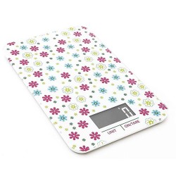 Pebbly keukenweegschaal led 23 x 15 cm aluminium wit