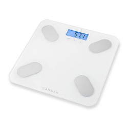 Carmen CBS0301W - Personenweegschaal - Weegt tot 180 KG - Digitaal - Lichaamsanalyse BMI - Tot 10 gebruikers - Wit