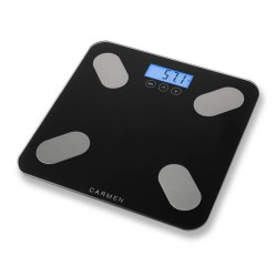 Carmen CBS0301B - Personenweegschaal - Weegt tot 180 KG - Digitaal - Lichaamsanalyse BMI - Tot 10 gebruikers - Zwart